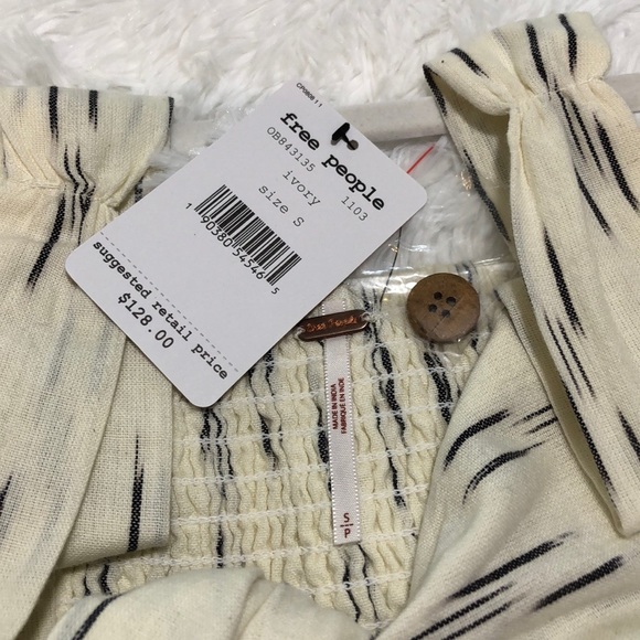 NWT - Free People Caldasi Tie Front Midi Dress - Picture 14 of 14